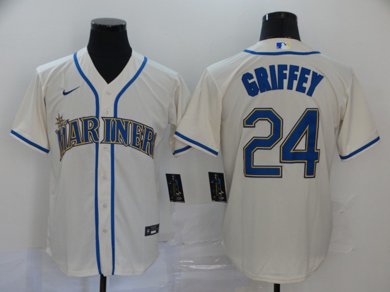 Men's Seattle Mariners Ken Griffey Jr. #24 Beige Baseball Jersey